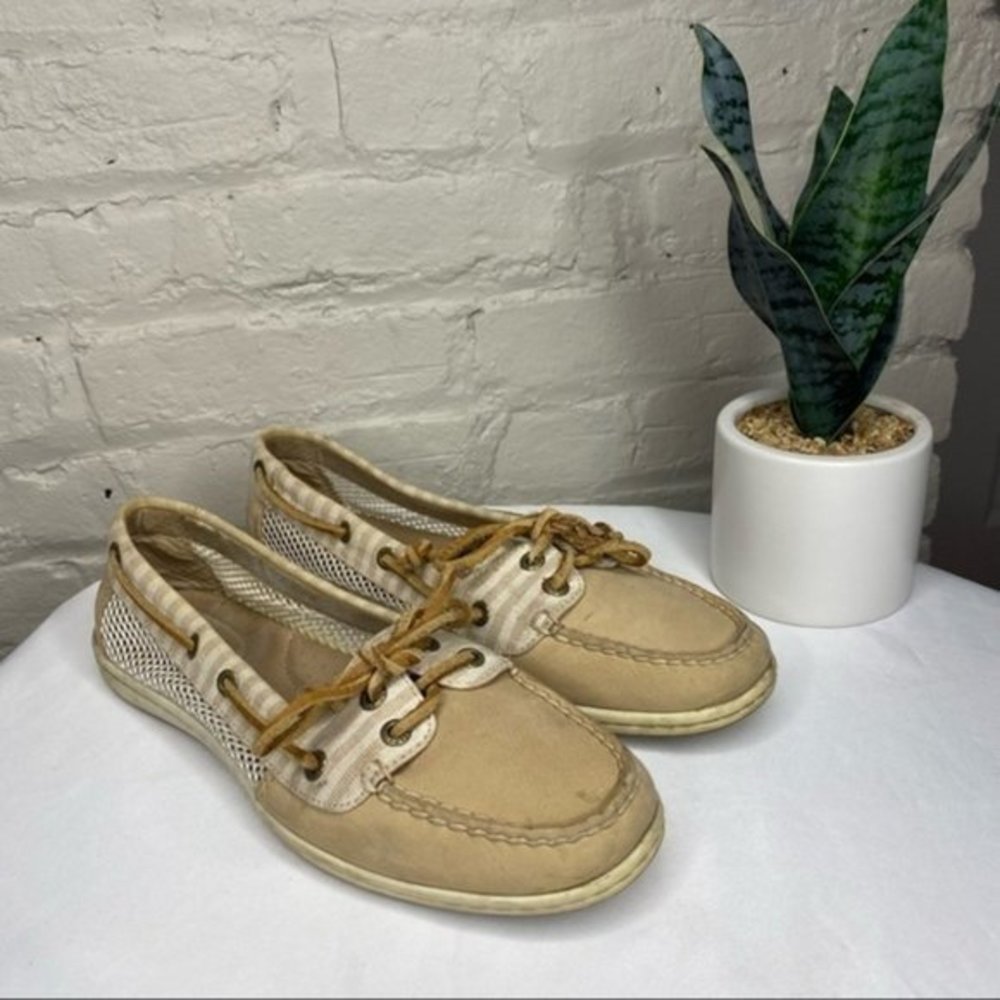 Sperry Top Sider Mesh Striped Boat Shoes Size 8.5